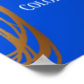 Fügen Sie Ihren Text Scribbled Gold Ovals Royal Bl Poster (Ecke)