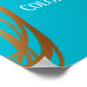 Fügen Sie Ihren Text Scribbled Gold Ovals Scuba Bl Poster (Ecke)