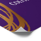 Fügen Sie Ihren Text Scribbled Gold Ovals Tiefe Li Poster (Ecke)