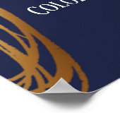 Fügen Sie Ihren Text Scribbler Gold Ovals Navy Bla Poster (Ecke)