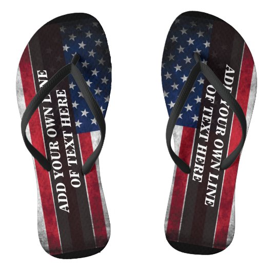 Fügen Sie Ihren Text unter amerikanischer Flagge h Badesandalen (Fußbett)
