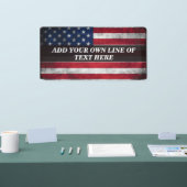 Fügen Sie Ihren Text unter amerikanischer Flagge h Banner (Messe)