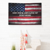 Fügen Sie Ihren Text unter amerikanischer Flagge h Banner (InSitu)