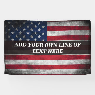 Fügen Sie Ihren Text unter amerikanischer Flagge h Banner