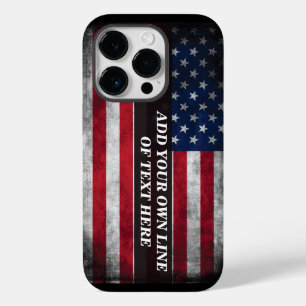 Fügen Sie Ihren Text unter amerikanischer Flagge h Case-Mate iPhone 14 Pro Hülle