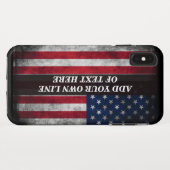 Fügen Sie Ihren Text unter amerikanischer Flagge h Case-Mate iPhone Hülle (Rückseite (Horizontal))
