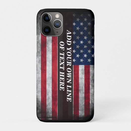 Fügen Sie Ihren Text unter amerikanischer Flagge h Case-Mate iPhone Hülle (Rückseite)