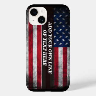 Fügen Sie Ihren Text unter amerikanischer Flagge h Case-Mate iPhone 14 Hülle