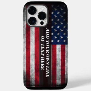 Fügen Sie Ihren Text unter amerikanischer Flagge h Case-Mate iPhone 14 Pro Max Hülle