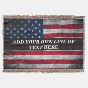 Fügen Sie Ihren Text unter amerikanischer Flagge h Decke