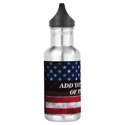 Fügen Sie Ihren Text unter amerikanischer Flagge h Edelstahlflasche (Links)