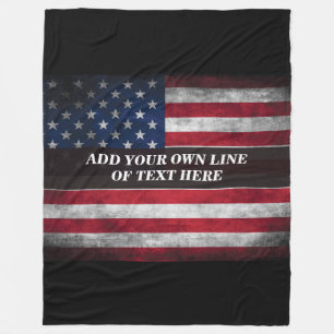 Fügen Sie Ihren Text unter amerikanischer Flagge h Fleecedecke