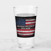 Fügen Sie Ihren Text unter amerikanischer Flagge h Glas (Rückseite)