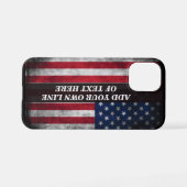 Fügen Sie Ihren Text unter amerikanischer Flagge h iPhone Hülle (Rückseite (Horizontal))