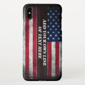 Fügen Sie Ihren Text unter amerikanischer Flagge h iPhone Hülle (Rückseite)