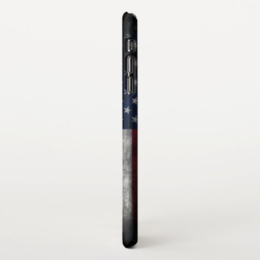Fügen Sie Ihren Text unter amerikanischer Flagge h iPhone Hülle (Linke Seite)