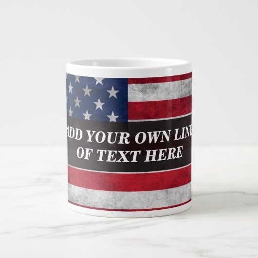 Fügen Sie Ihren Text unter amerikanischer Flagge h Jumbo-Tasse (Vorderseite)