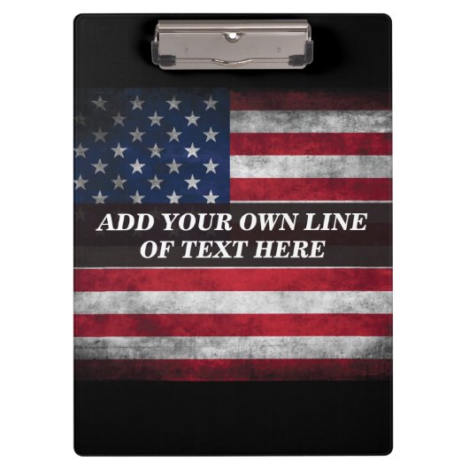 Fügen Sie Ihren Text unter amerikanischer Flagge h Klemmbrett (Vorderseite)