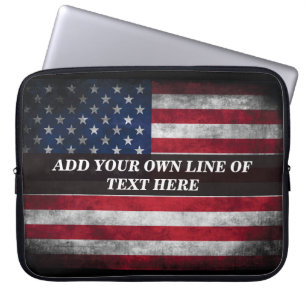 Fügen Sie Ihren Text unter amerikanischer Flagge h Laptopschutzhülle