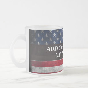 Fügen Sie Ihren Text unter amerikanischer Flagge h Mattglastasse