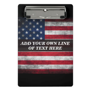 Fügen Sie Ihren Text unter amerikanischer Flagge h Mini Klemmbrett