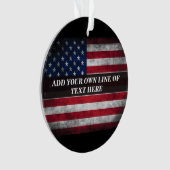 Fügen Sie Ihren Text unter amerikanischer Flagge h Ornament (Vorderseite)