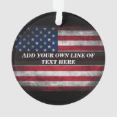 Fügen Sie Ihren Text unter amerikanischer Flagge h Ornament (Rückseite)