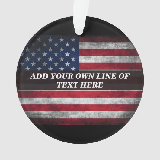 Fügen Sie Ihren Text unter amerikanischer Flagge h Ornament (Vorderseite)