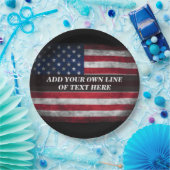 Fügen Sie Ihren Text unter amerikanischer Flagge h Pappteller (Party)