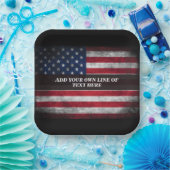 Fügen Sie Ihren Text unter amerikanischer Flagge h Pappteller (Party)