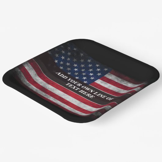 Fügen Sie Ihren Text unter amerikanischer Flagge h Pappteller (Gewinkelt)