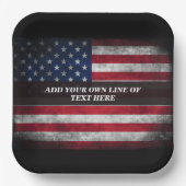 Fügen Sie Ihren Text unter amerikanischer Flagge h Pappteller (Vorderseite)
