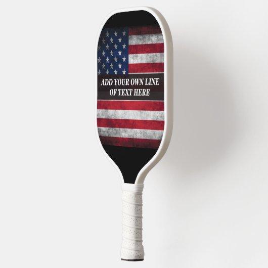 Fügen Sie Ihren Text unter amerikanischer Flagge h Pickleball Schläger (Links)