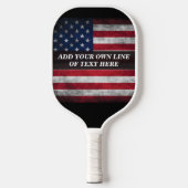 Fügen Sie Ihren Text unter amerikanischer Flagge h Pickleball Schläger (Vorderseite)