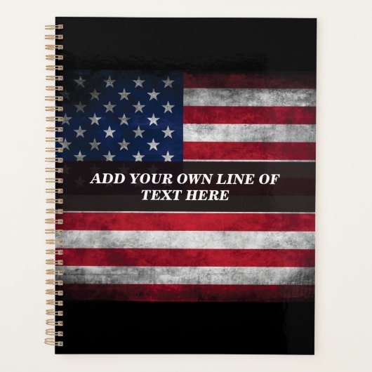 Fügen Sie Ihren Text unter amerikanischer Flagge h Planer (Vorderseite)