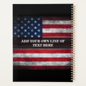 Fügen Sie Ihren Text unter amerikanischer Flagge h Planer (Rückseite)