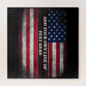 Fügen Sie Ihren Text unter amerikanischer Flagge h Puzzle (Horizontal)