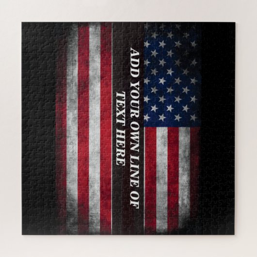Fügen Sie Ihren Text unter amerikanischer Flagge h Puzzle (Horizontal)