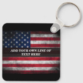 Fügen Sie Ihren Text unter amerikanischer Flagge h Schlüsselanhänger (Rückseite)