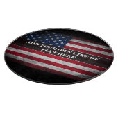 Fügen Sie Ihren Text unter amerikanischer Flagge h Schneidebrett (Ecke)