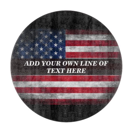 Fügen Sie Ihren Text unter amerikanischer Flagge h Schneidebrett (Vorderseite)