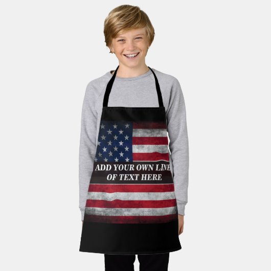 Fügen Sie Ihren Text unter amerikanischer Flagge h Schürze (Getragen)