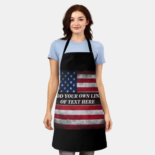 Fügen Sie Ihren Text unter amerikanischer Flagge h Schürze (Getragen)