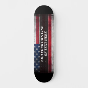 Fügen Sie Ihren Text unter amerikanischer Flagge h Skateboard
