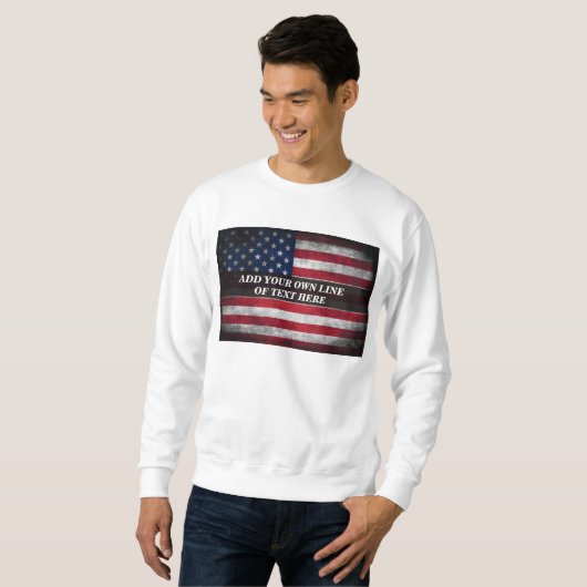 Fügen Sie Ihren Text unter amerikanischer Flagge h Sweatshirt (Vorne ganz)