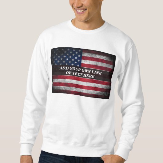 Fügen Sie Ihren Text unter amerikanischer Flagge h Sweatshirt (Vorderseite)