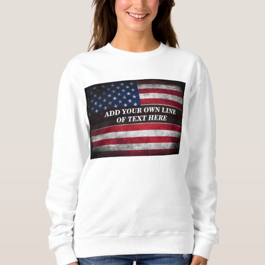Fügen Sie Ihren Text unter amerikanischer Flagge h Sweatshirt (Vorderseite)