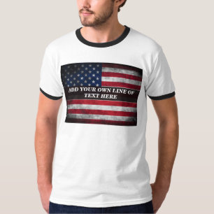 Fügen Sie Ihren Text unter amerikanischer Flagge h T-Shirt