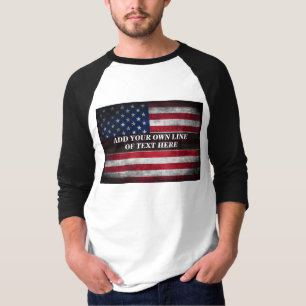 Fügen Sie Ihren Text unter amerikanischer Flagge h T-Shirt