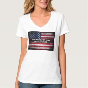 Fügen Sie Ihren Text unter amerikanischer Flagge h T-Shirt